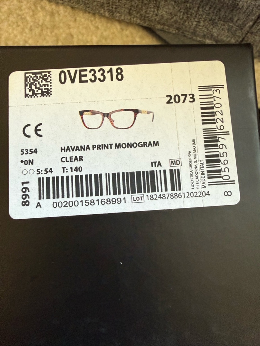 Women’s Versace Black Cat-Eye Optical Glasses - Picture 7 of 7
